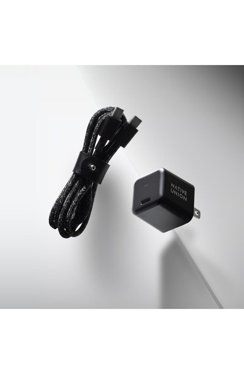 Native Union Fast GaN Charger with Cable, Alternate, color, Black