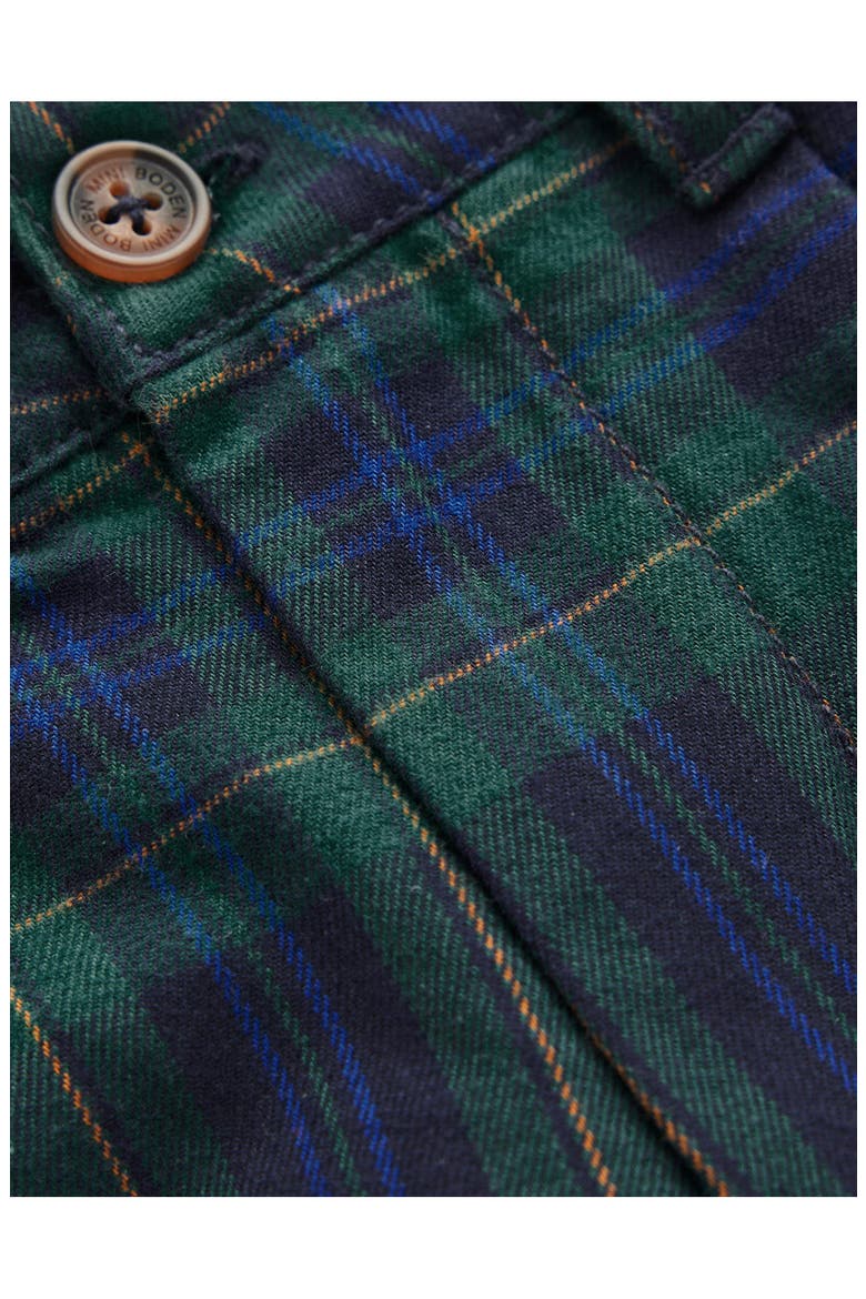 Kids' Smart Slim Plaid Cotton Trousers, Alternate, color, NAVY CHECK