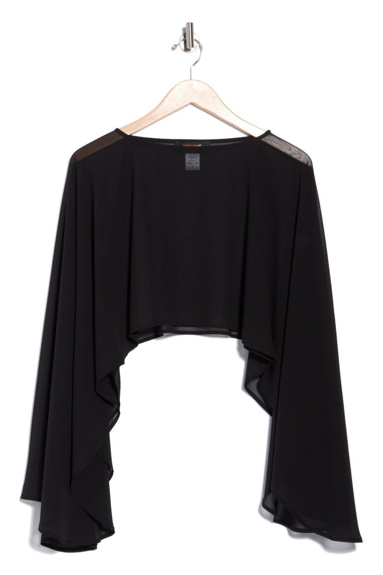 Sheer Poncho, Main, color, BLACK