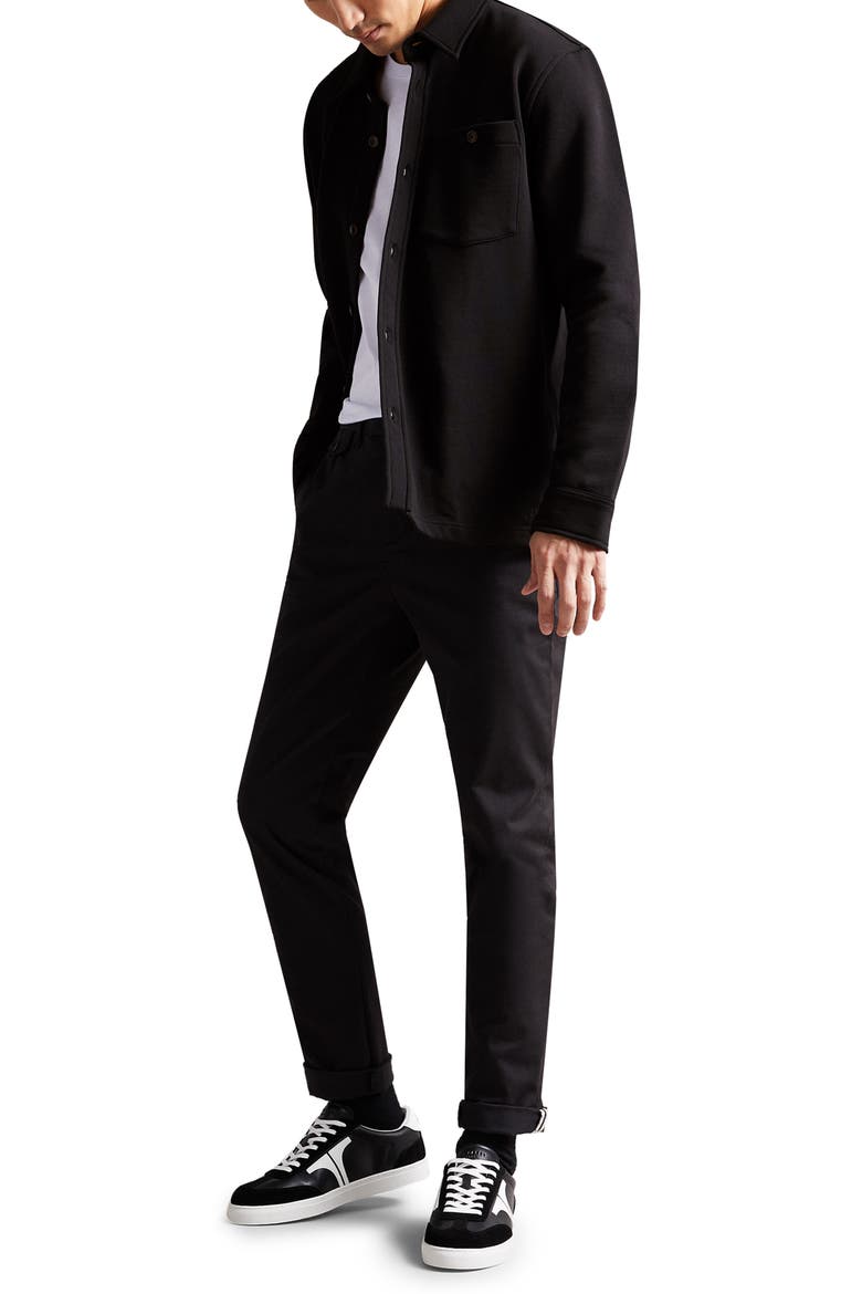 Bromlee Cotton Overshirt, Alternate, color, BLACK