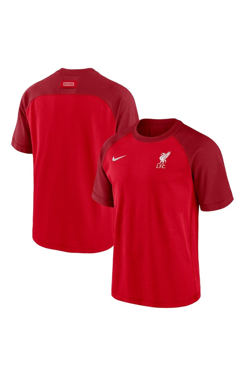 Nike Men's Nike Red Liverpool Travel Raglan T-Shirt, Main, color,