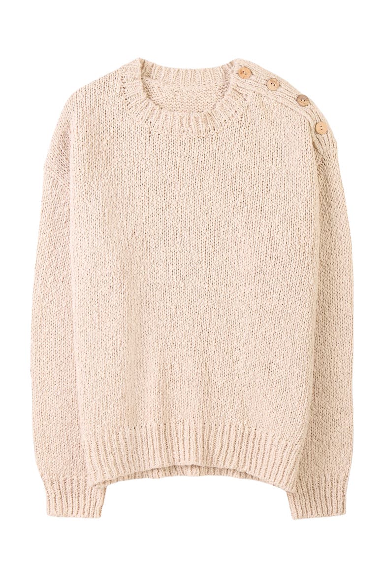 Slub Knit Button Detail Sweater, Alternate, color, OATMEAL