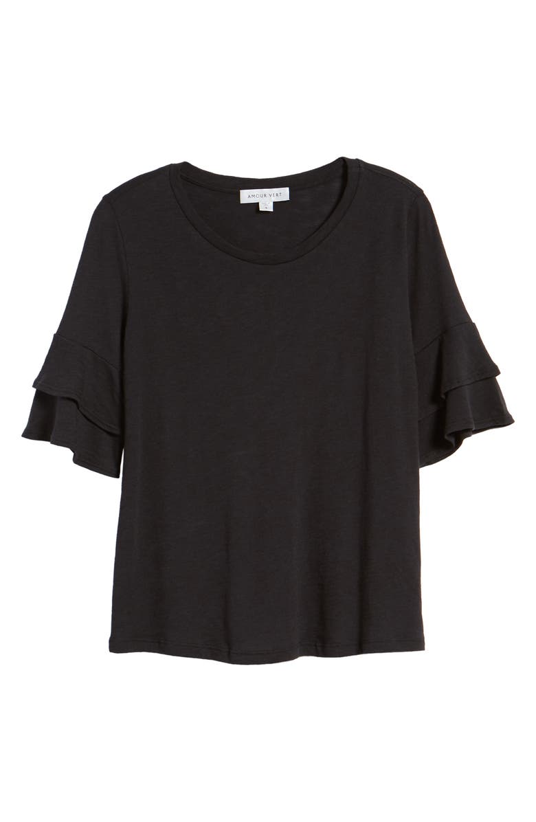 Amour Vert Uma Ruffle Sleeve Tee, Alternate, color, 