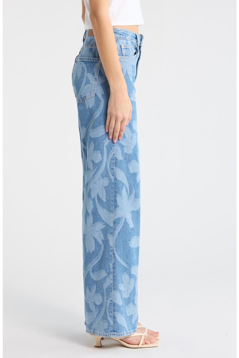 Getty High Waist Wide Leg Jeans, Alternate, color, FLORAL LASER