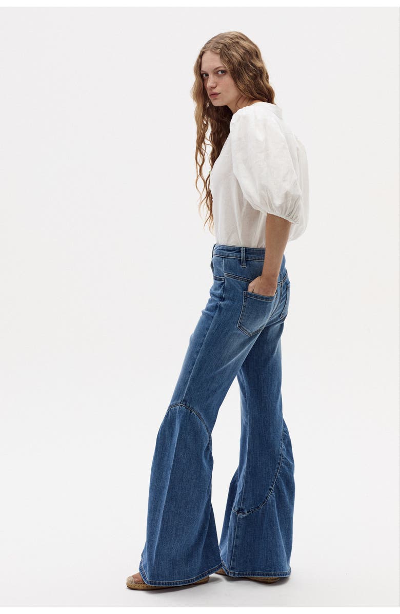 LANHTROPY Boho Denim Pants, Alternate, color, Washed Indigo