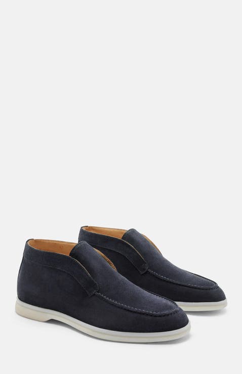 mens navy blue dress boots Noble Men's Vintage Lace-Up Boots (Blue) 10