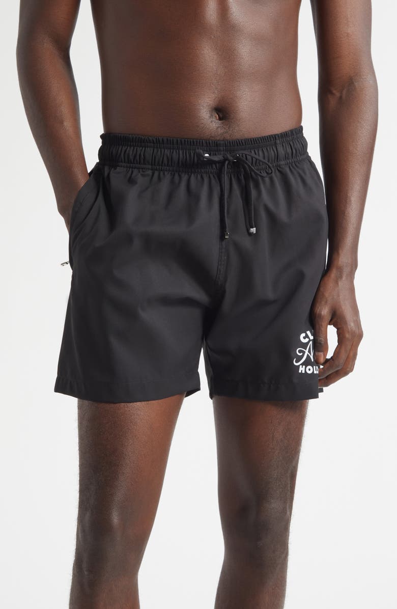AMIRI Club Amiri Swim Trunks, Main, color, Black
