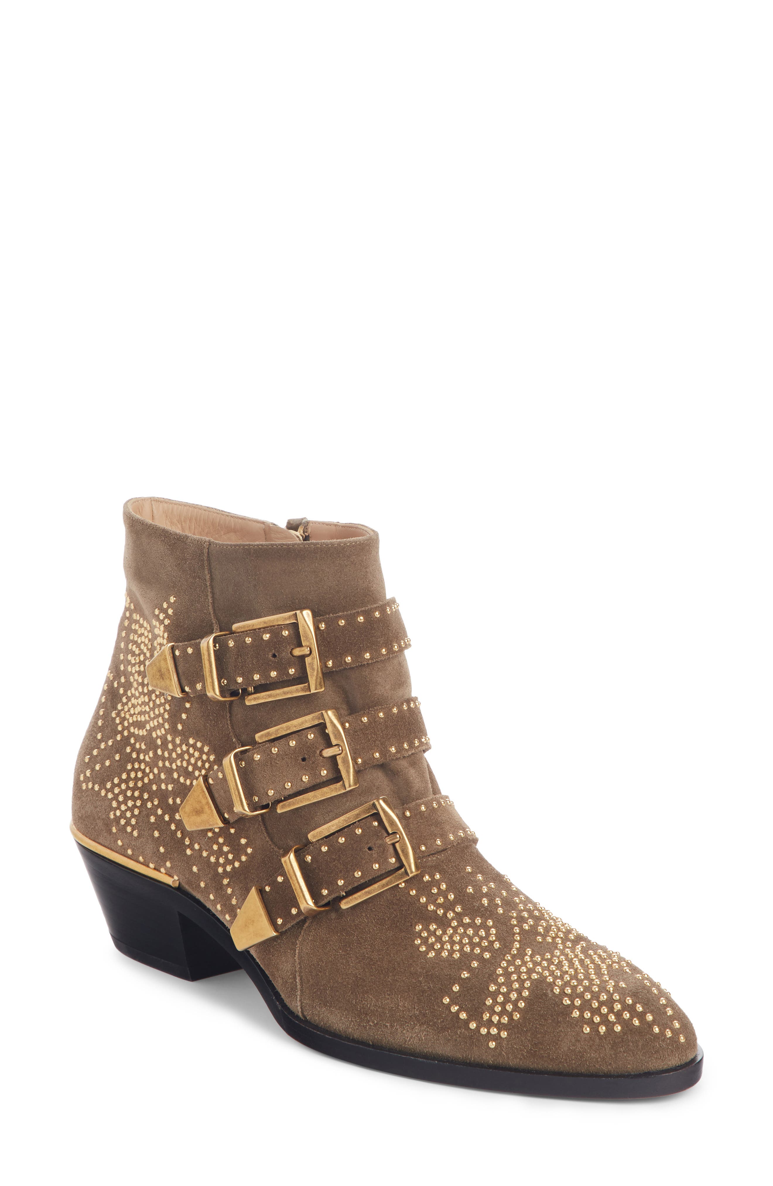 Chloé Susanna Stud Buckle Bootie, Main, color, 