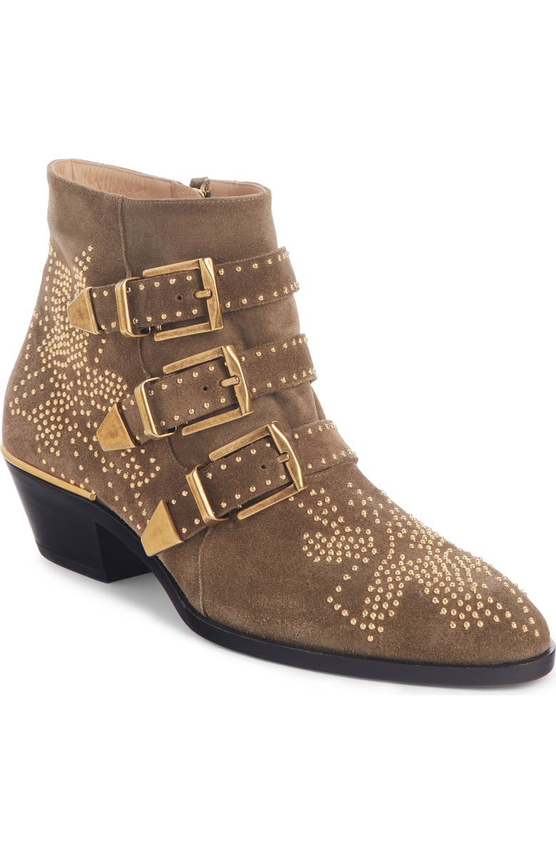 Chloé Susanna Stud Buckle Bootie, Main, color,