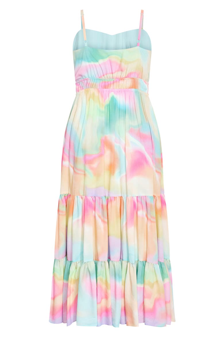 Kalea Shirred Waist Maxi Dress, Alternate, color, PASTEL SWIRL