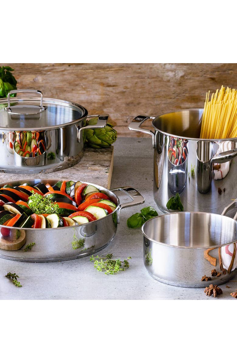 BRA Cookware Signature Stainless Steel Stock Pot w/Glass Lid, 8-Inch, 2.4-Quart, Alternate, color, Silver