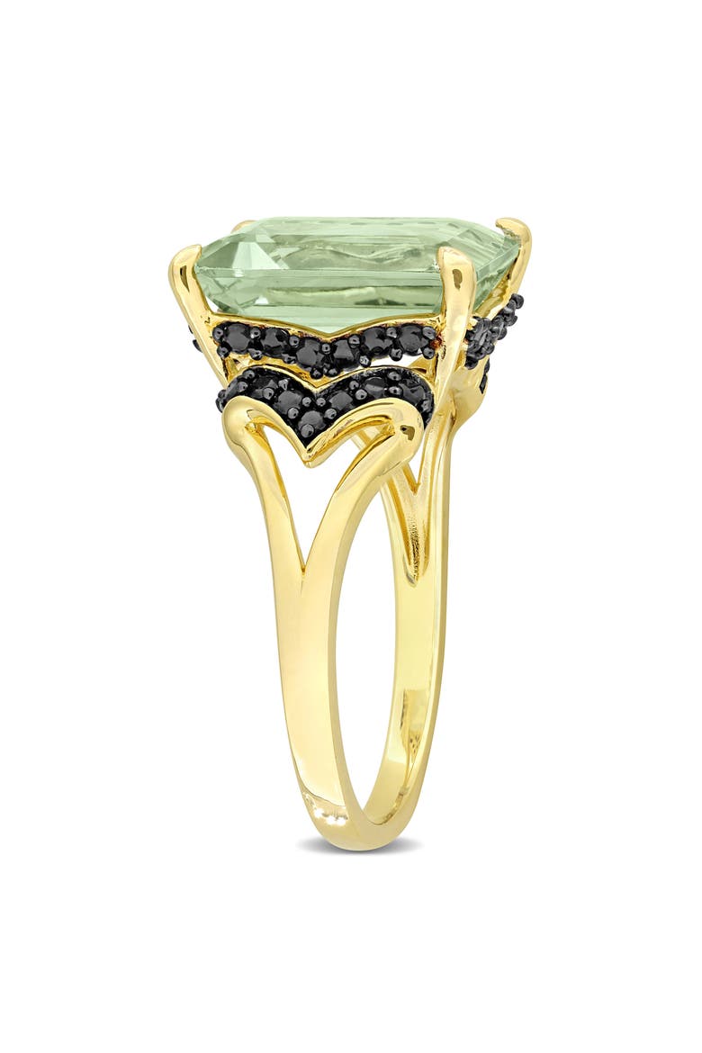 Green Quartz & Black Sapphire Ring, Alternate, color, GREEN
