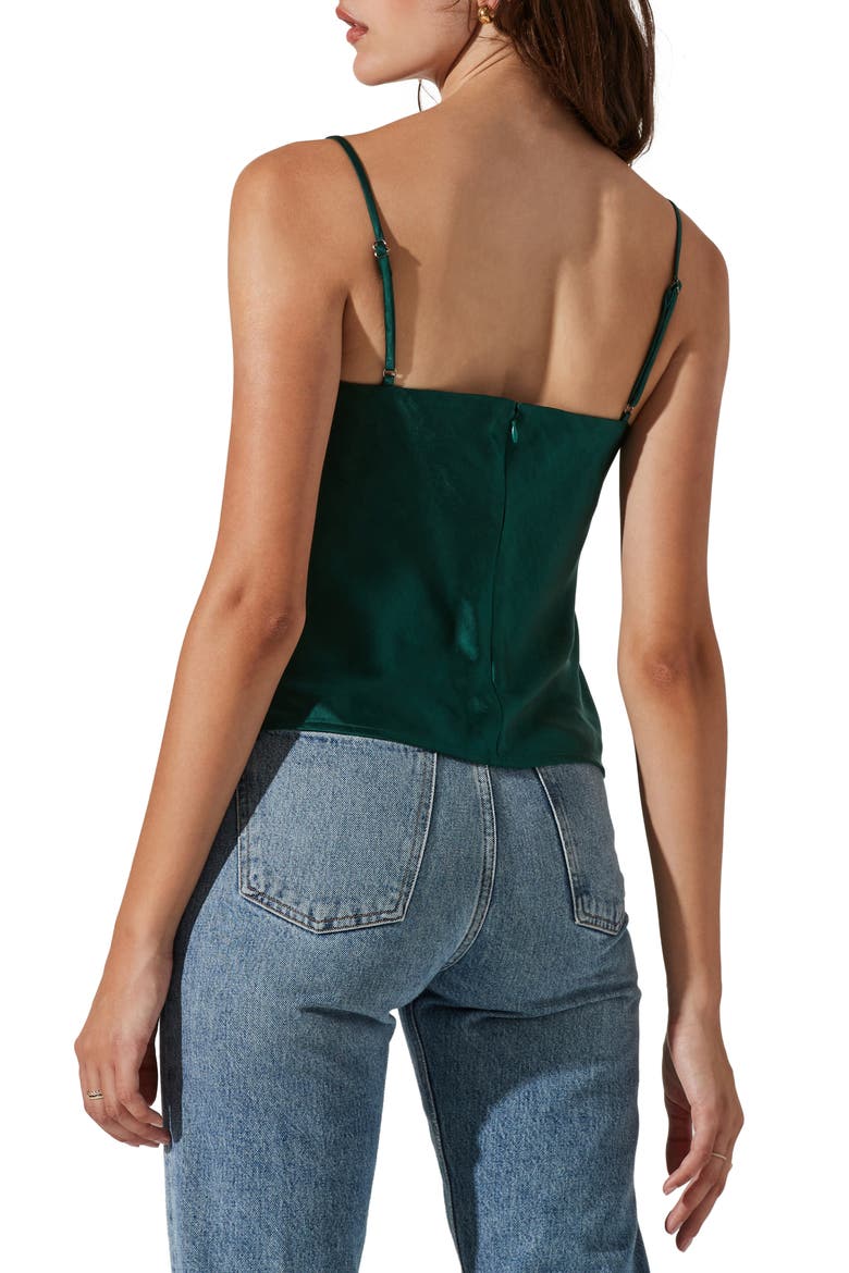 Cowl Neck Satin Camisole, Alternate, color, GREEN