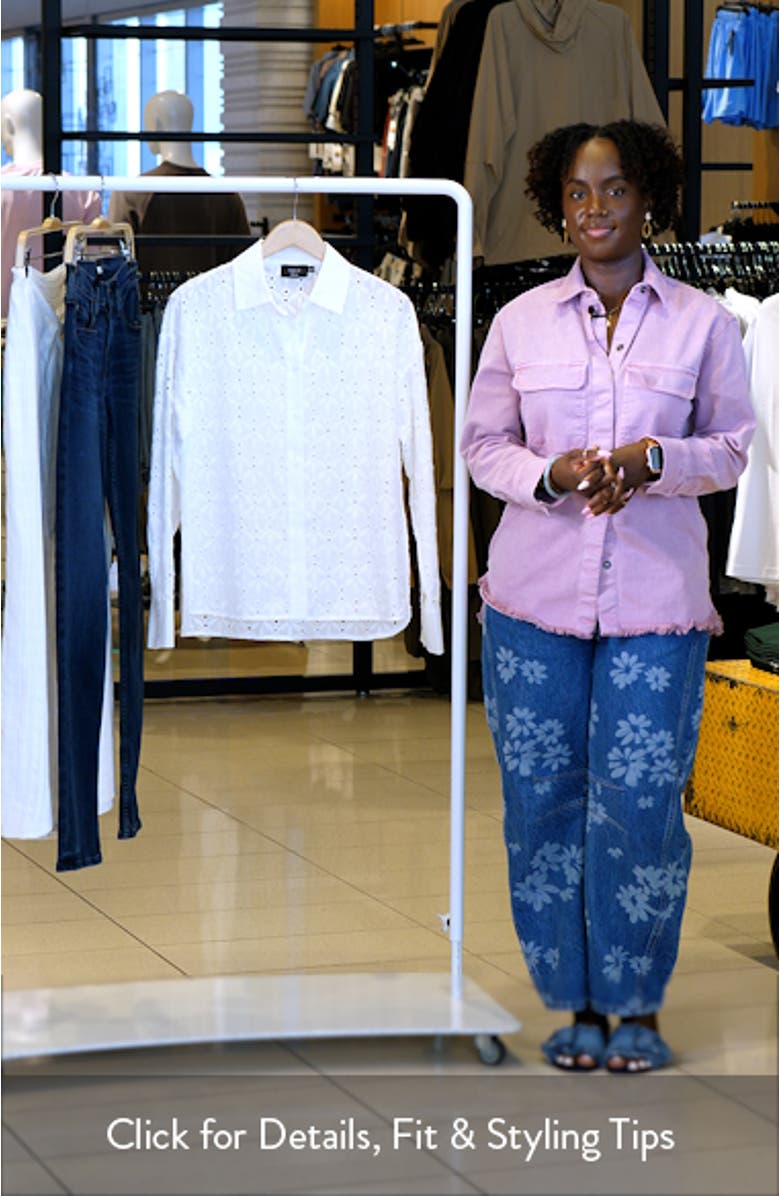 Garden Stroll Floral Eyelet Button-Up Shirt, sales video thumbnail