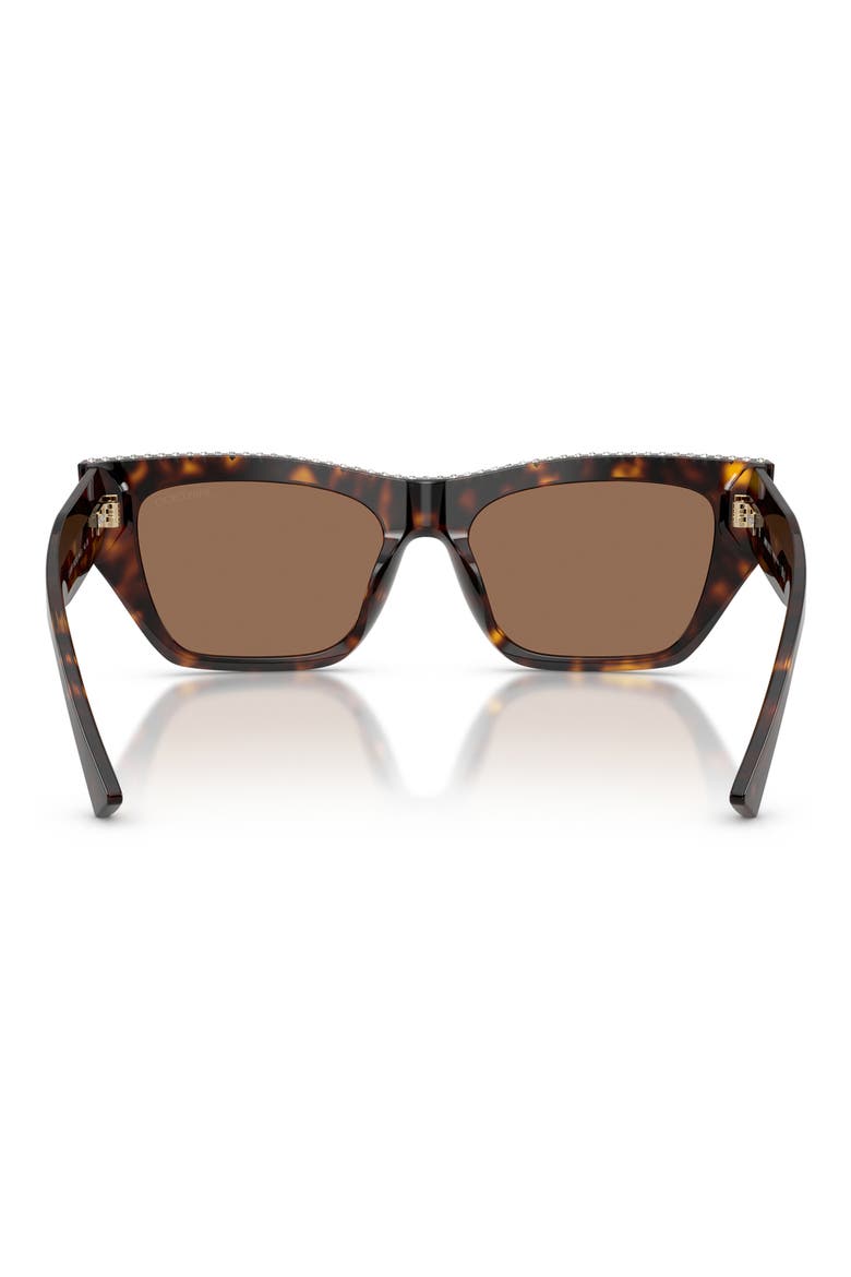 JC5035BF 54mm Cat Eye Sunglasses, Alternate, color, HAVANA / DARK BROWN