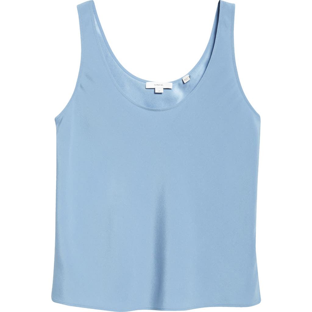 Vince Bias Stretch Silk Tank In Tidal