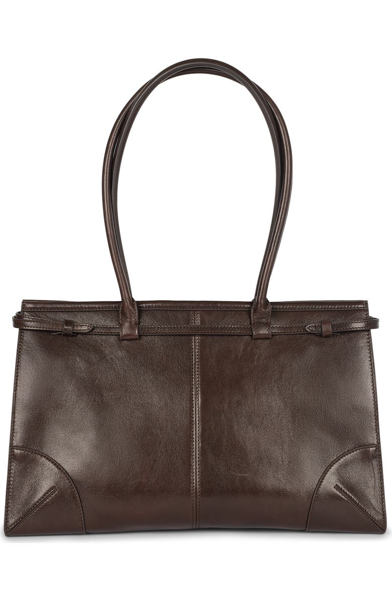 Jeffrey Campbell Palomino Leather Satchel, Alternate, color, Brown