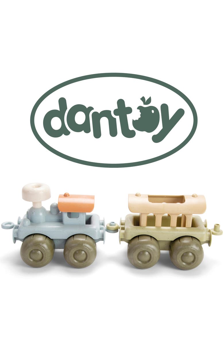 Dantoy Bio Train Set with 2 Linking Toy Train Cars, Alternate, color, Multicolored