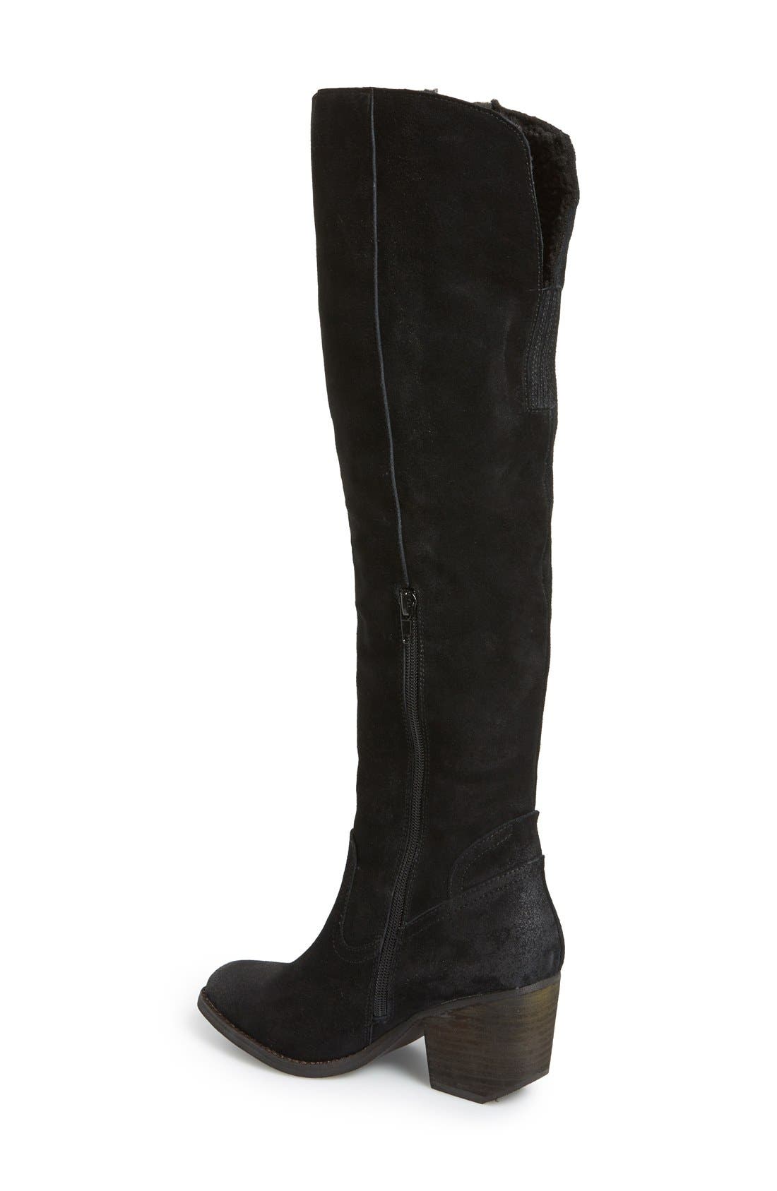'Oakmont' Knee High Boot, Alternate, color, BLACK DISTRESSED SUEDE