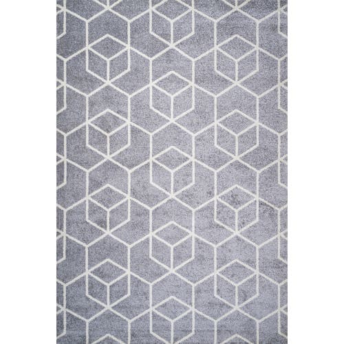 Jonathan Y Tumbling Blocks Modern Geometric Area Rug In Light Gray/white