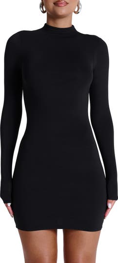 Long Sleeve Mock Neck Minidress