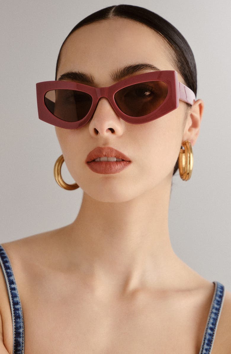 AIRE Electra 49mm Small Cat Eye Sunglasses, Alternate, color, Terracotta/Hazel Tint