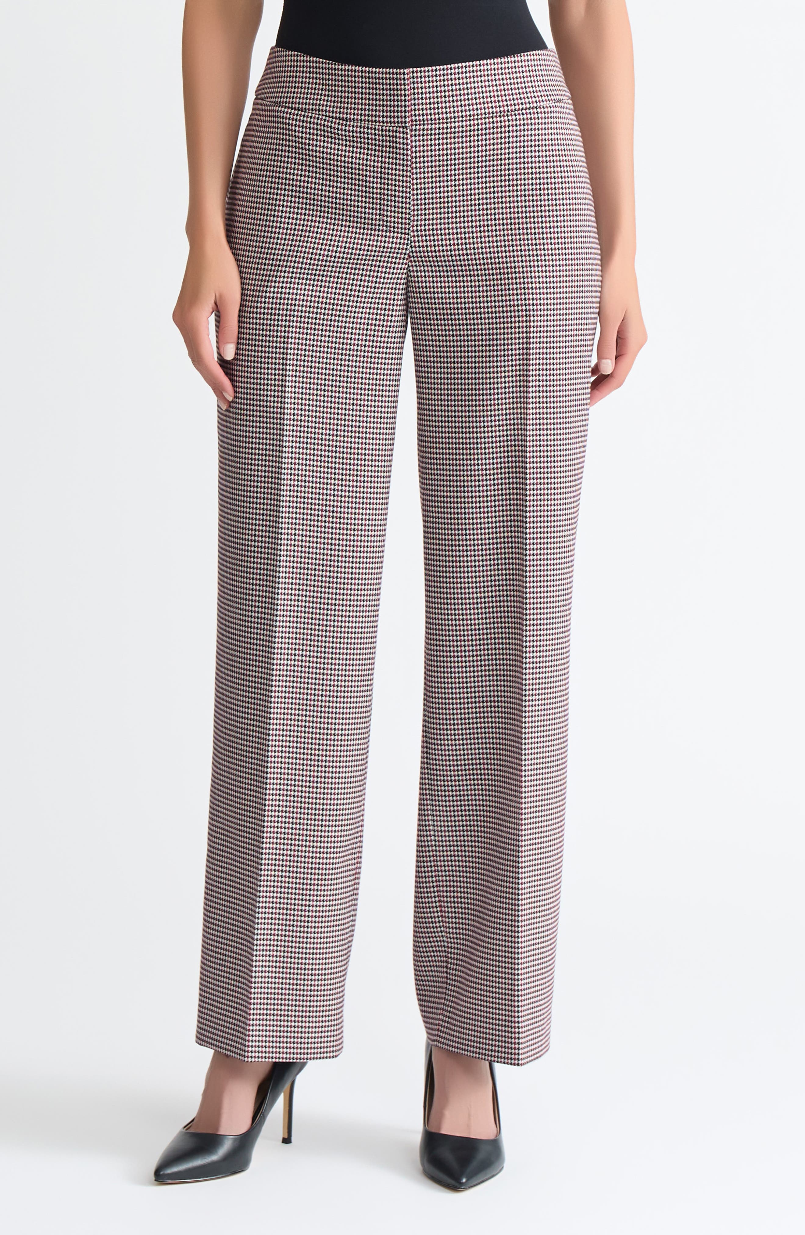Houndstooth Wide Leg Pants