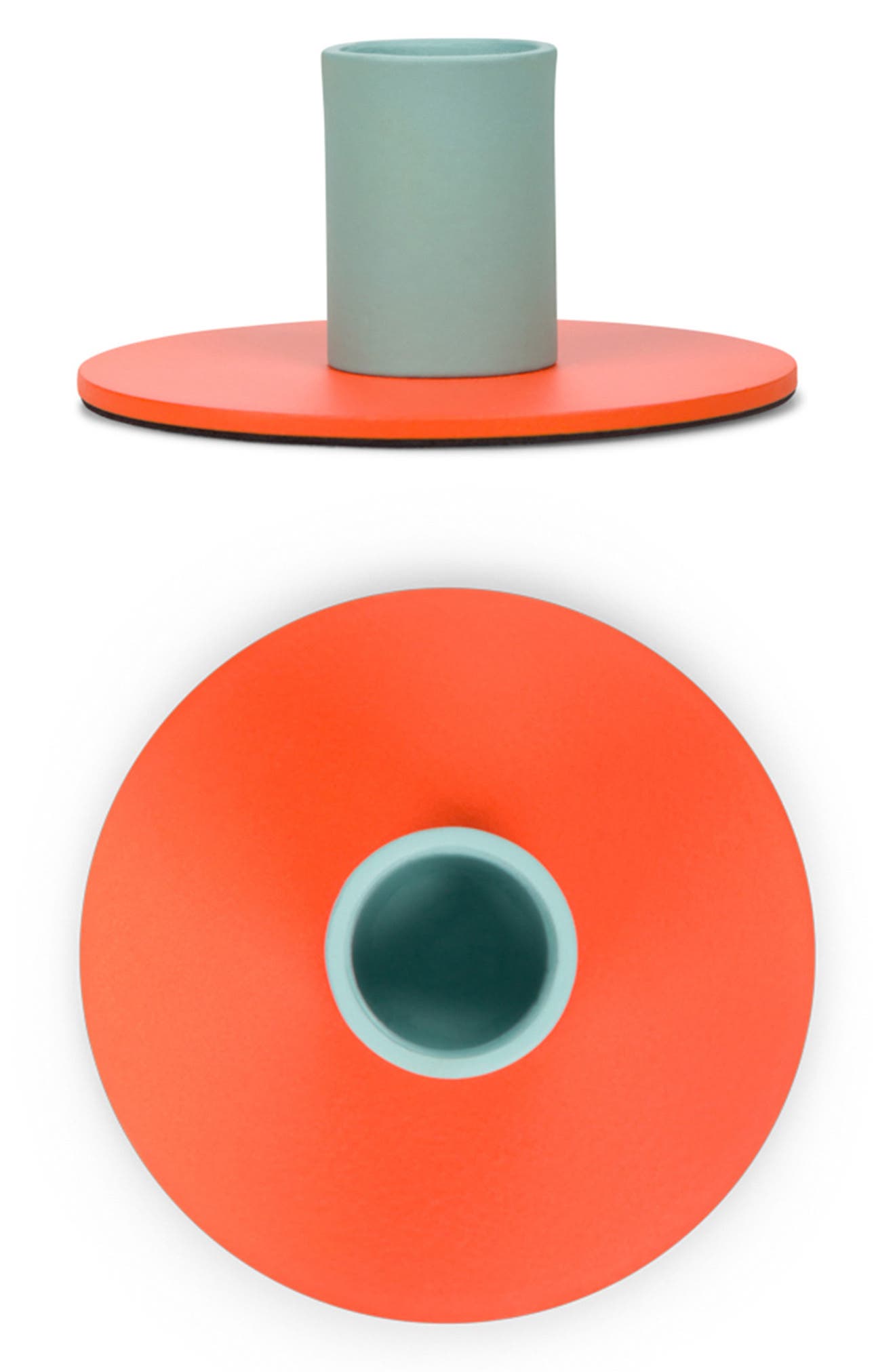 BRITISH COLOUR STANDARD Small Two Tone Candle Holder in Orange 
