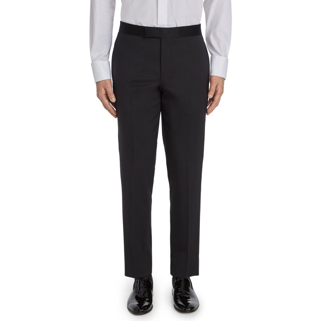 Jack Victor Phoenix Flat Front Tuxedo Pants In Black