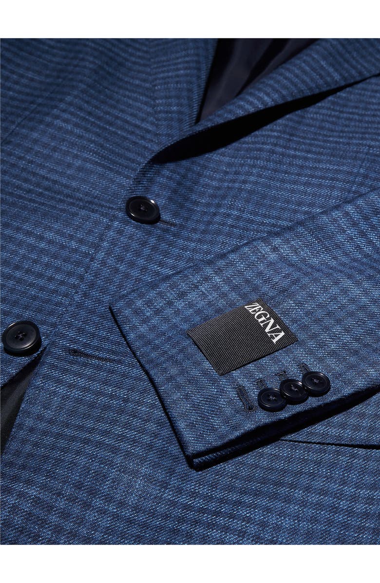 ZEGNA High Blue Check Wool & Silk Sport Coat, Alternate, color,