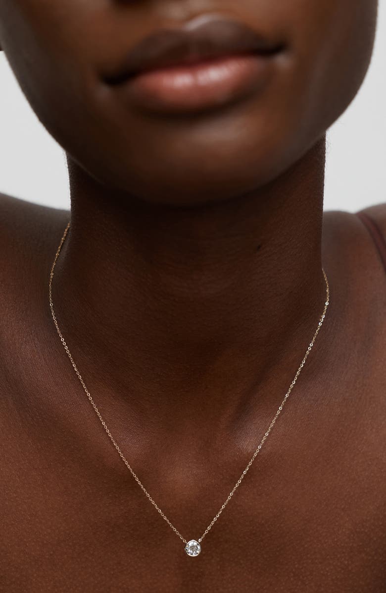 Monica Vinader Siren Solitaire Diamond Necklace, Alternate, color, 14Kt Gold