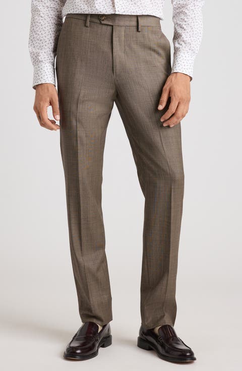 Stretch Wool Sharkskin Dress Pants