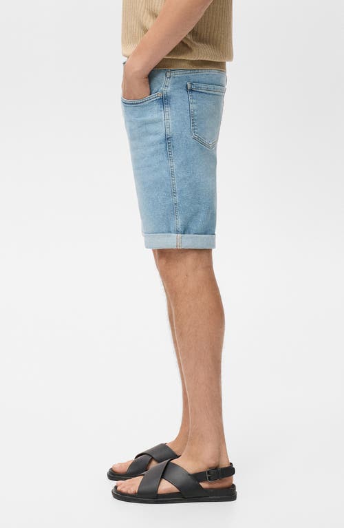 Mango Slim Fit Denim Bermuda Shorts In Blue
