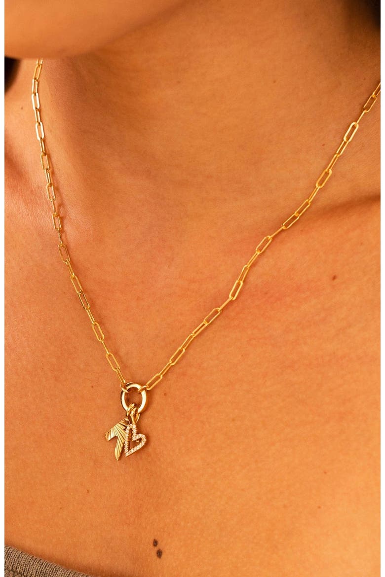 Jude Charm Necklace with Link Lock, Alternate, color, Silver