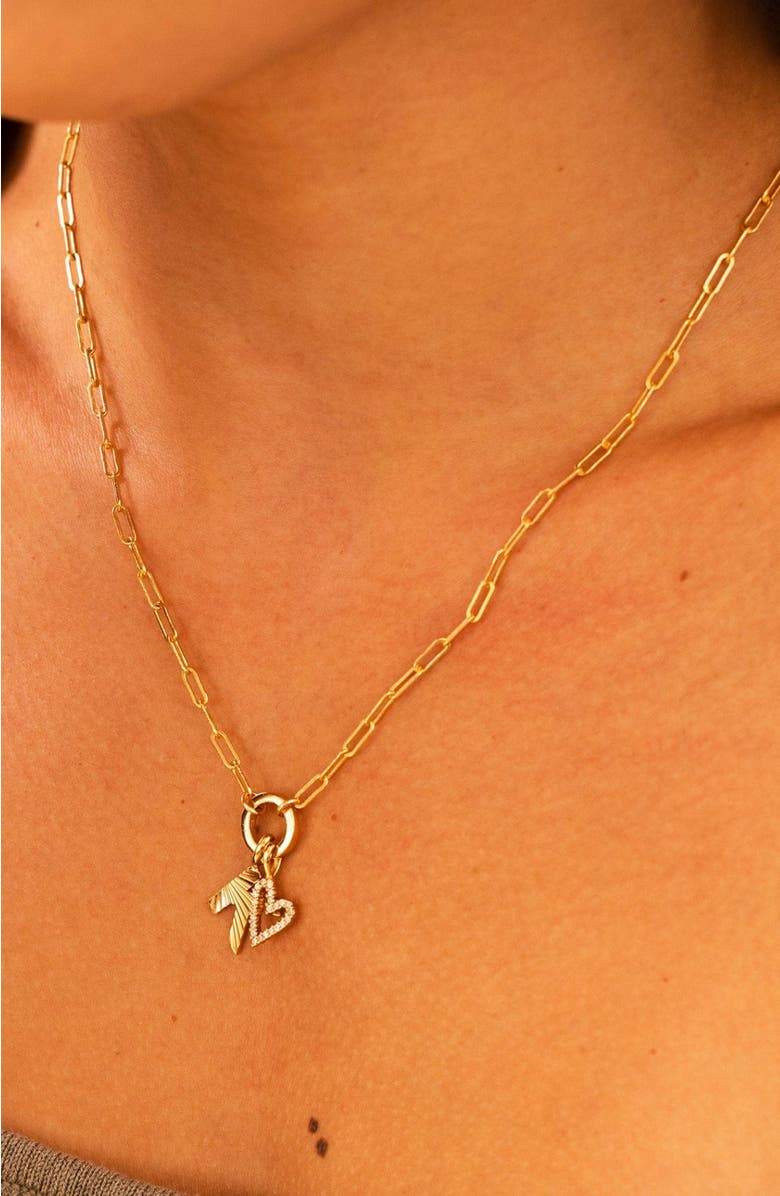 MADE BY MARY Jude Charm Necklace with Link Lock, Alternate, color, Silver