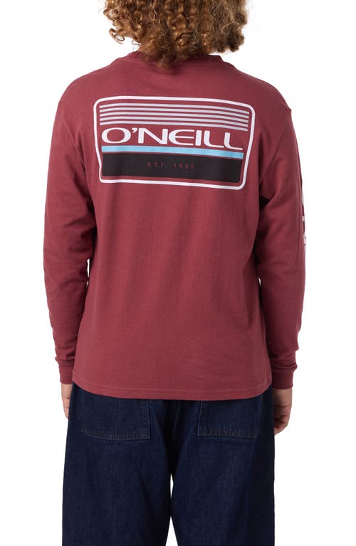 O'neill Kids' Banner Long Sleeve Cotton Graphic T-shirt In Burgundy