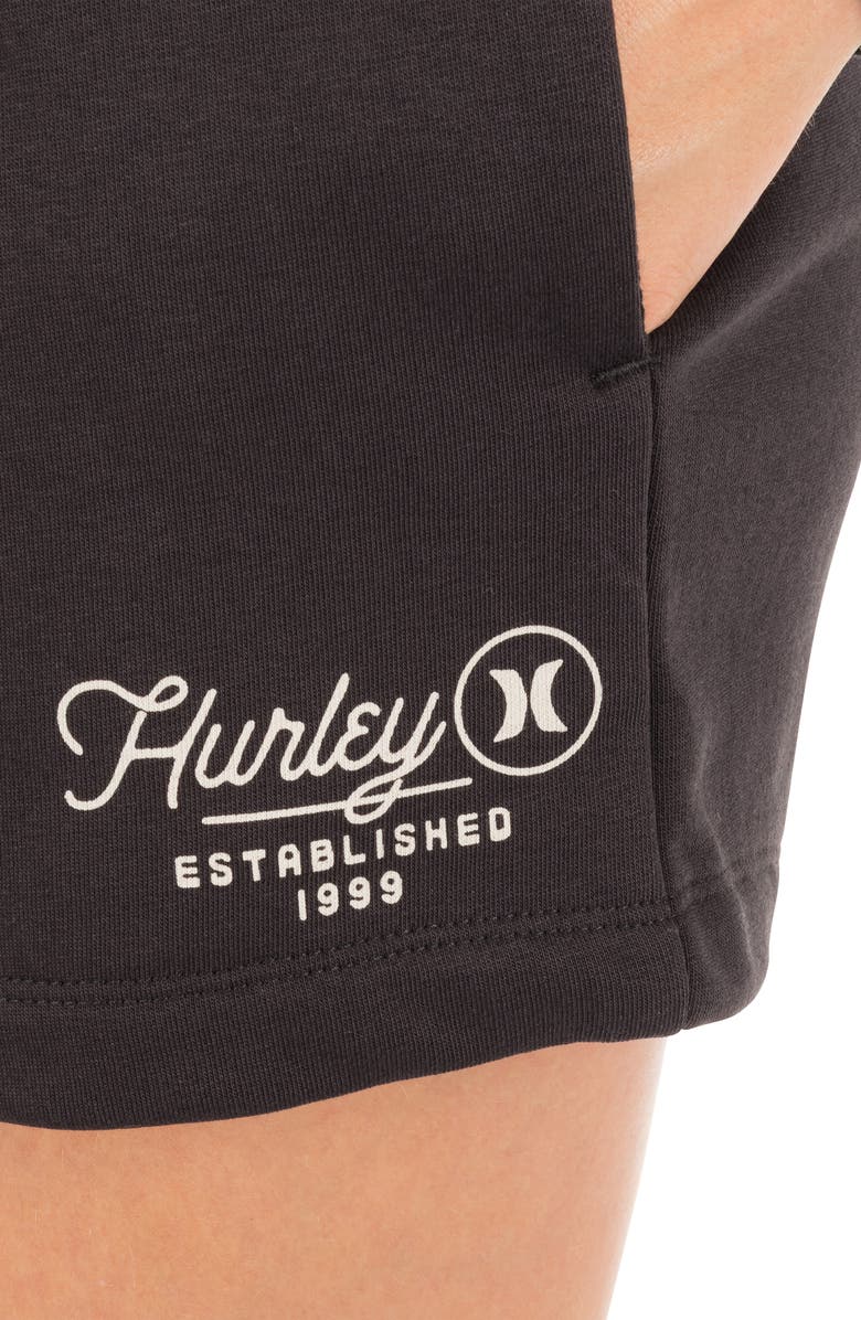 Hurley Surf Bound Cotton Blend Sweat Shorts, Alternate, color, Off Black