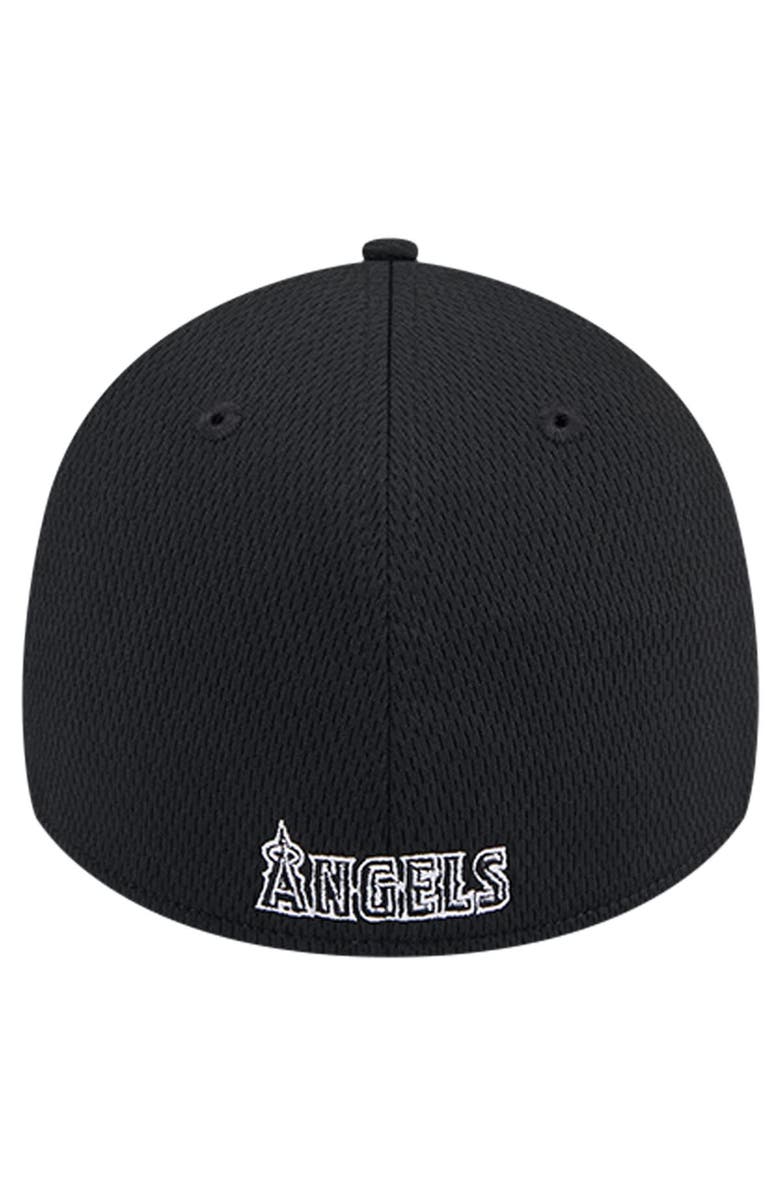 New Era Men's New Era Black Los Angeles Angels Active Dash Mark 39THIRTY Flex Hat, Alternate, color, Black