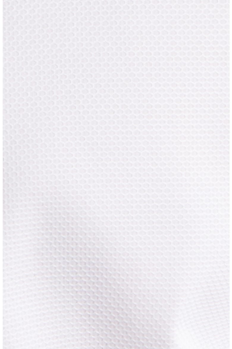 Trim Fit Solid White Textured Stretch Cotton Dress Shirt, Alternate, color, WHITE
