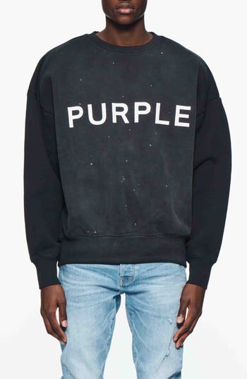 Purple Brand Logo-embroidered Cotton Sweatshirt In Black
