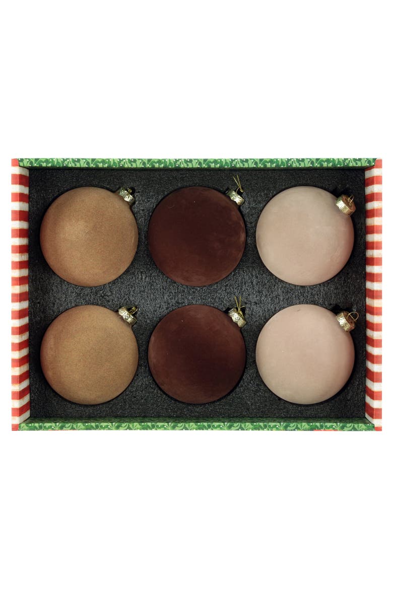 Velvet Classic Ornament, Box of 6, Alternate, color, Terracotta