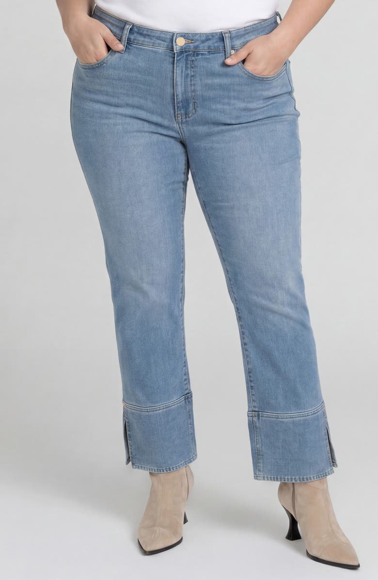 Liverpool Los Angeles Kennedy Split Hem Crop Straight Leg Jeans, Main, color, Cowboy Sky
