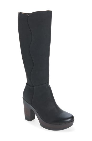 Korks Avalon Knee High Boot In Black Nubuck