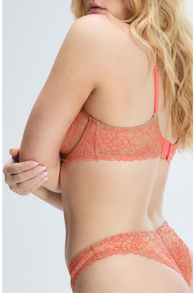 Keepsake Lace Unlined Demi Bra, Alternate, color, TIRAMISU TAN