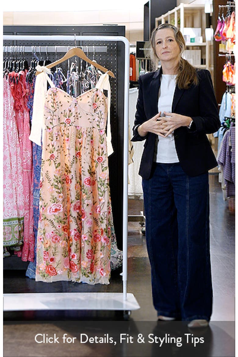 Mirabel Embroidered Tie Strap Maxi Dress video