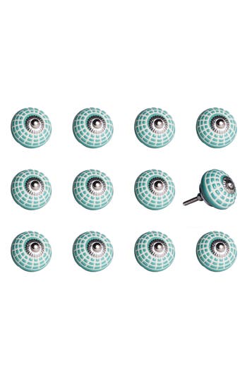 Kinetic 12-pack Knobs In Teal Square