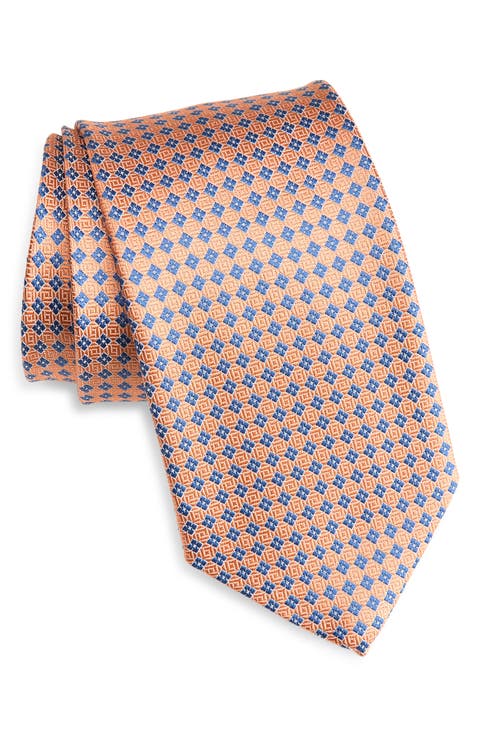 Neat Diamond Silk Jacquard Tie
