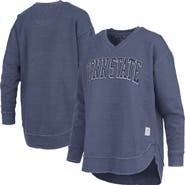 PRESSBOX Women's Pressbox Navy Penn State Nittany Lions Westin Poncho V-Neck Pullover Sweatshirt