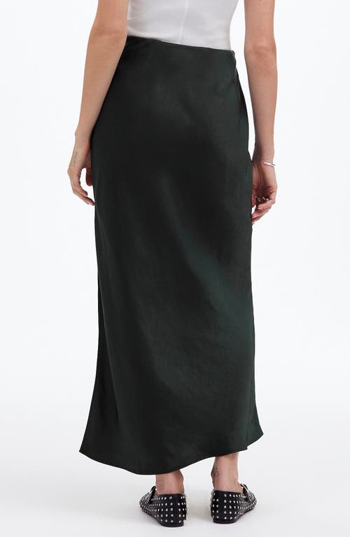 Madewell Satin Maxi Slip Skirt In Luxury Forest