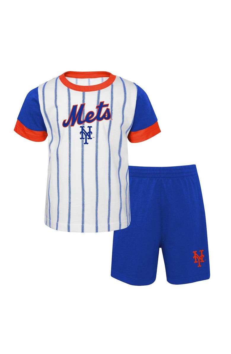 Outerstuff Infant White/Royal New York Mets Position Player T-Shirt & Shorts Set, Main, color, 